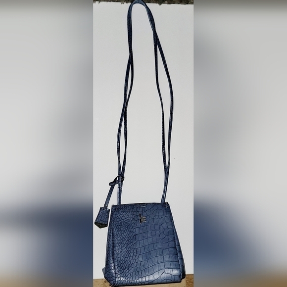 London Fog Shoulder Bag Vegan Leather Blue - Picture 6 of 9